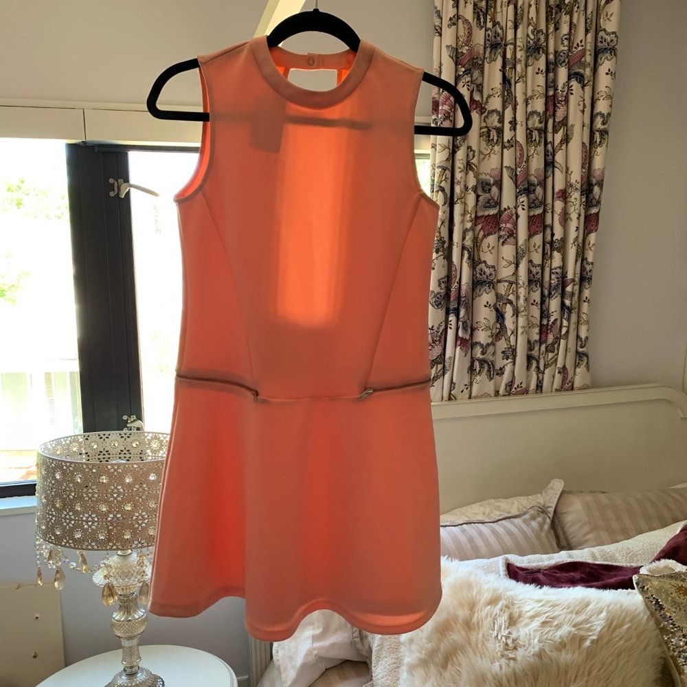 Coral Zipper Dress